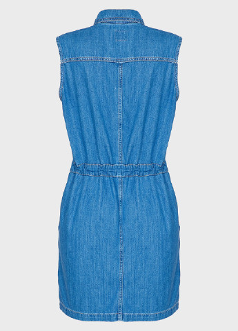 Синя джинсова сукня сорочка Pepe Jeans однотонна