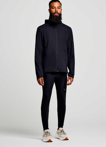 Чорна демісезонна вітровка Saucony HURRICANE WATERPROOF JACKET
