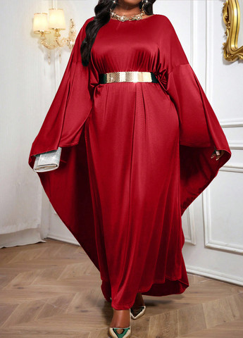 Червона вечірня сукня SHEIN однотонна