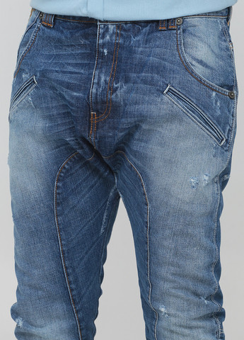 Синие демисезонные зауженные джинсы Bonavita