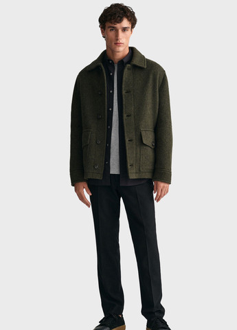 Черная кэжуал рубашка однотонная Gant