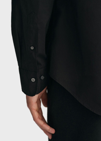 Черная кэжуал рубашка однотонная Gant