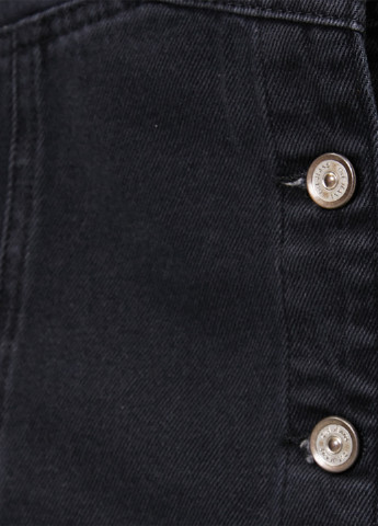 Черная джинсовая однотонная юбка KOTON а-силуэта (трапеция)