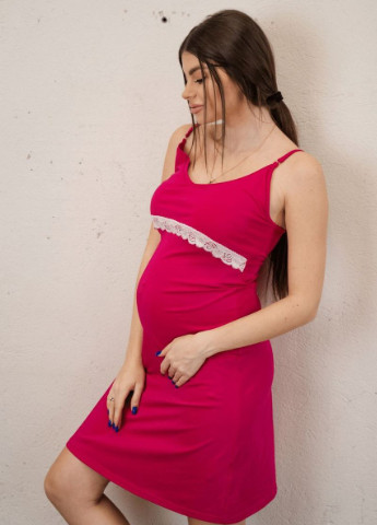 Малиновая ночная рубашка на бретельках для беременных и кормящих с секретом для кормления To Be (251738538)