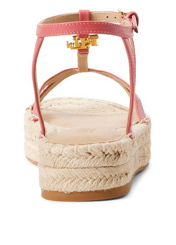 Розовые босоножки Ralph Lauren с ремешком на плетеной подошве, с логотипом