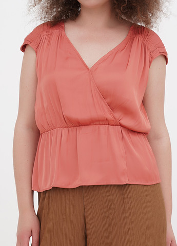 Розово-коричневая летняя блуза на запах Orsay