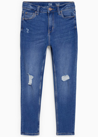 Голубые демисезонные зауженные джинсы C&A