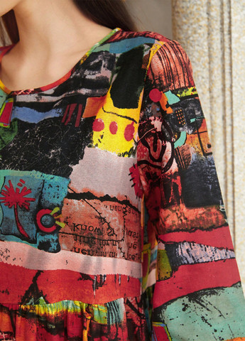 Комбінована кежуал сукня оверсайз SHEIN з абстрактним візерунком