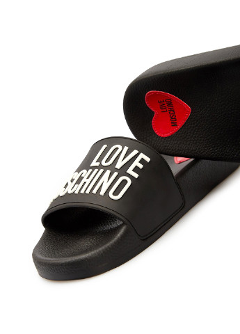 Черные шлепанцы Love Moschino с логотипом