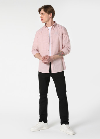 Розово-лиловая кэжуал рубашка меланж Colin's