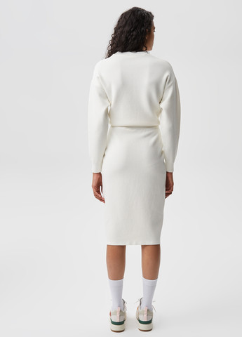Белая кэжуал однотонная юбка Lacoste карандаш