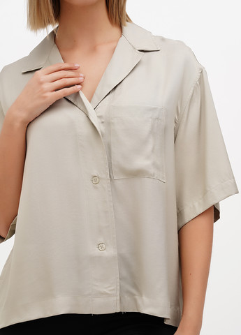 Фисташковая кэжуал рубашка однотонная H&M