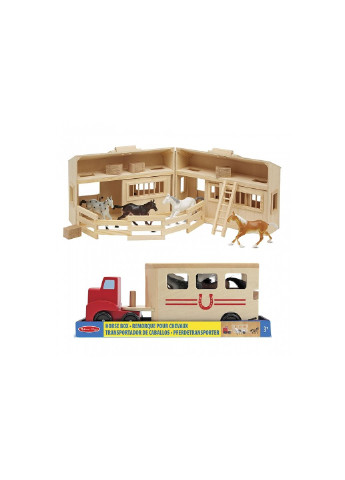 Игровой набор Деревянная конюшня с лошадками (MD3704) Melissa&Doug (254066738)