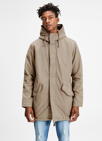 Темно-бежева демісезонна куртка JACK&JONES