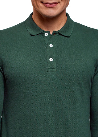 Темно-зеленая футболка-поло для мужчин Oodji однотонная