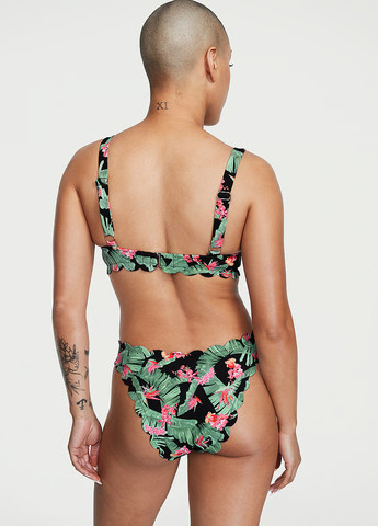 Зеленые купальные трусики-плавки с цветочным принтом Victoria's Secret