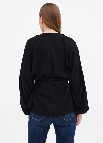 Чорна блуза з баскою Fiorella Rubino