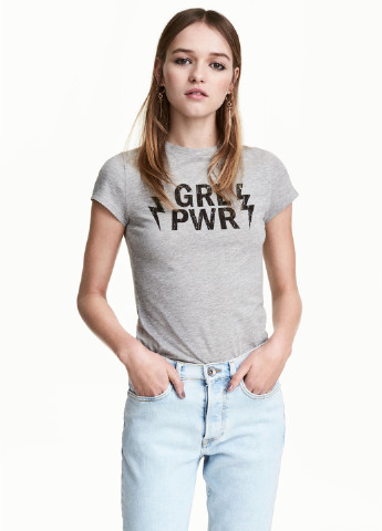 Серая летняя футболка H&M