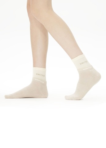 Бежеві шкарпетки (2 пари) UNITED4 написи (329058719)