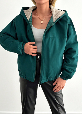 Темно-зеленая зимняя куртка SHEIN