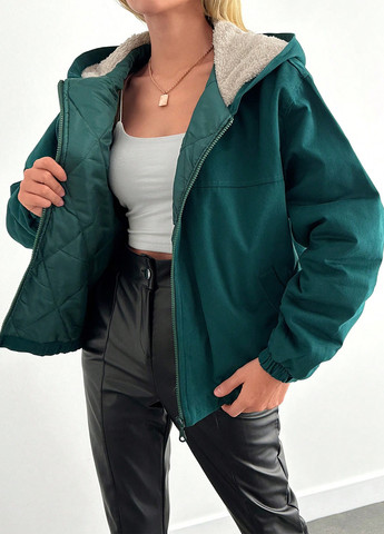 Темно-зеленая зимняя куртка SHEIN