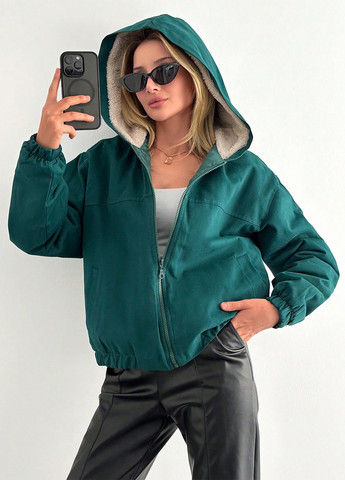 Темно-зеленая зимняя куртка SHEIN