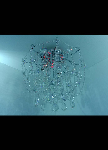 Люстра стельова кришталева з пультом 90080/4 Хром 42х45х45 см. Handmade (234538178)