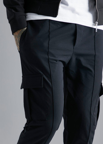 Черные кэжуал демисезонные карго, зауженные брюки Boohoo