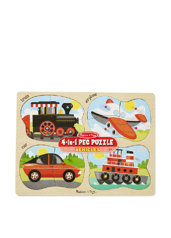 Деревянные пазлы 4в1 Транспорт, 30х20х2 см Melissa & Doug (251711219)