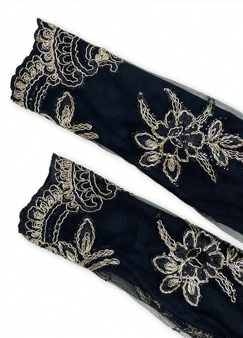 Комбінована вечірня сукня зі шлейфом, а-силует SHEIN однотонна