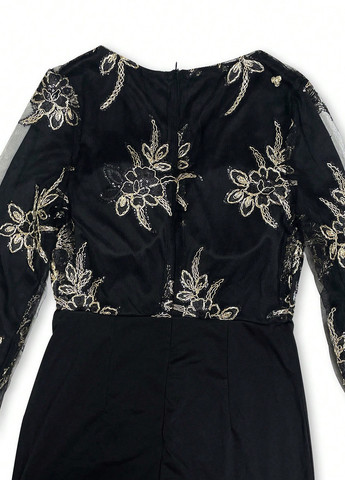 Комбінована вечірня сукня зі шлейфом, а-силует SHEIN однотонна