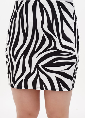 Черно-белая кэжуал с абстрактным узором юбка Boohoo