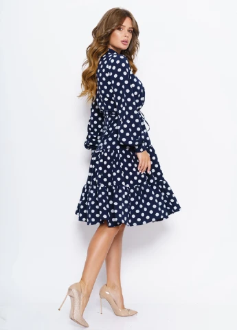 Темно-синя кежуал сукня а-силует Issa в горошок