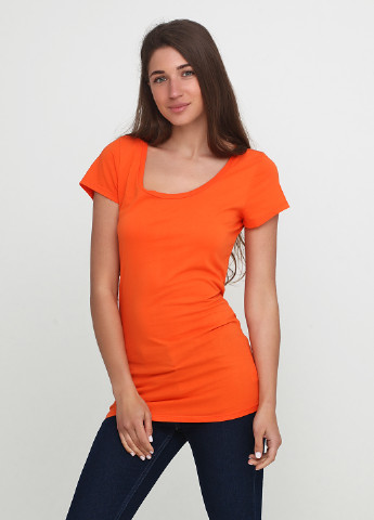 Оранжевая летняя футболка Blue
