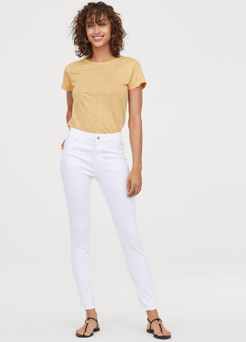 Джинси H&M скінні однотонні білі джинсові