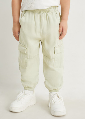 Светло-зеленые кэжуал демисезонные джоггеры, карго брюки C&A