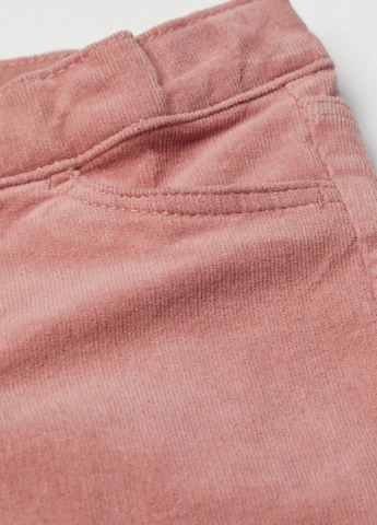 Розовые кэжуал демисезонные брюки H&M