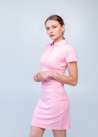 Рожева кежуал сукня поло TvoePolo однотонна