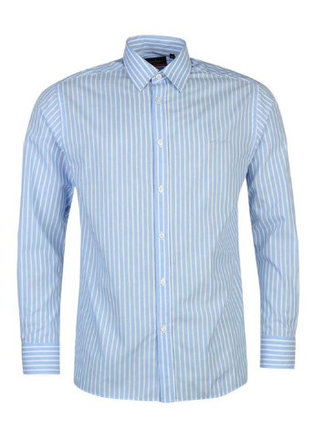 Голубой классическая рубашка в полоску Pierre Cardin