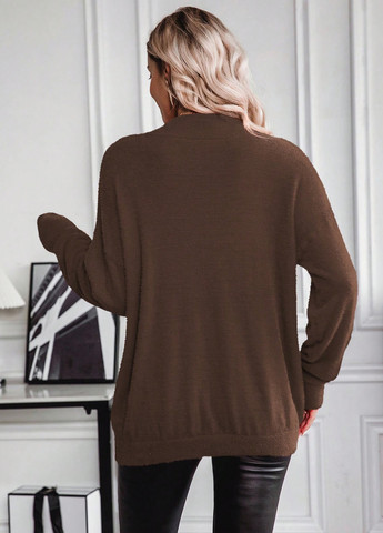 Коричневый демисезонный пуловер пуловер SHEIN