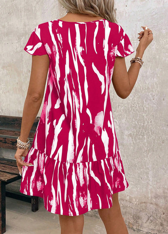 Комбінована кежуал сукня а-силует SHEIN з абстрактним візерунком