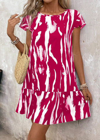 Комбінована кежуал сукня а-силует SHEIN з абстрактним візерунком