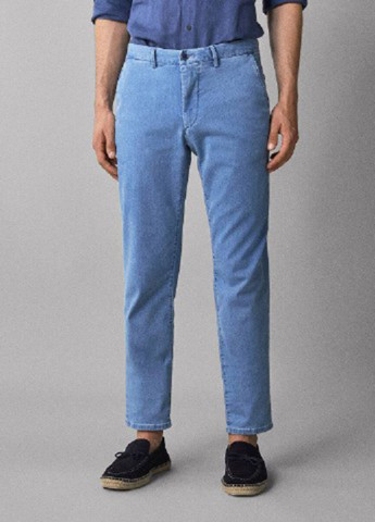 Голубые демисезонные прямые, укороченные джинсы Massimo Dutti