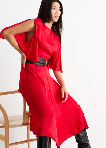 Червона кежуал сукня а-силует C&A однотонна