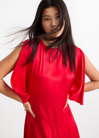 Червона кежуал сукня а-силует C&A однотонна