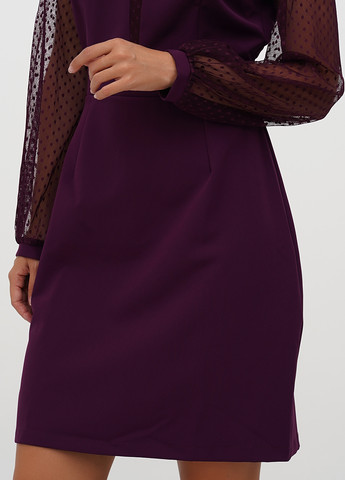 Сливовое кэжуал платье Sassofono однотонное