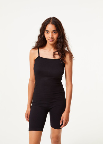 Комбинезон Jennyfer комбинезон-шорты однотонный чёрный кэжуал полиамид