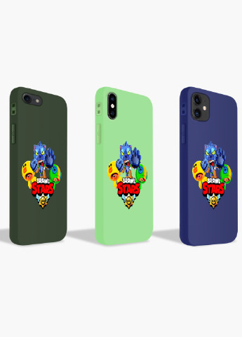 Чехол силиконовый Apple Iphone X Леон Волк Бравл Старс (Leon Werewolf Brawl Stars) (6129-1702) MobiPrint (219504498)