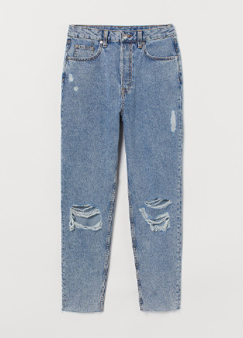 Синие демисезонные мом фит, зауженные джинсы H&M