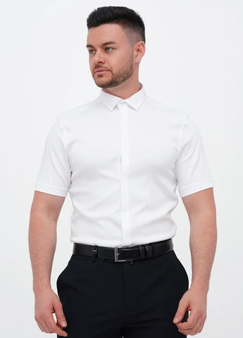Белая кэжуал, классическая рубашка однотонная Trend Collection